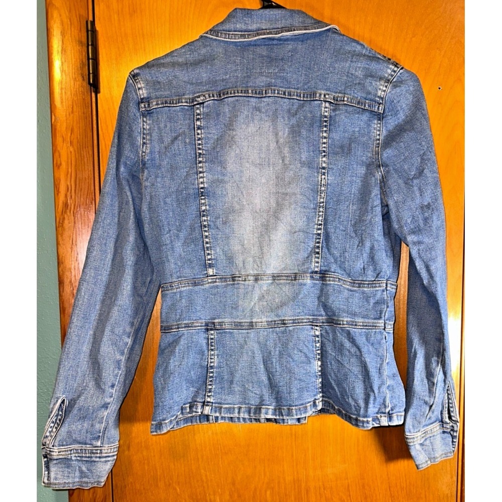Hotkiss Womens Peplum Denim Jean Jacket Jacket Cyber Y2K Coquette Small - Picture 2 of 5